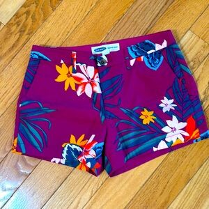 EUC Old Navy women’s shorts tropical floral Hawaiian aloha size 4 small cotton